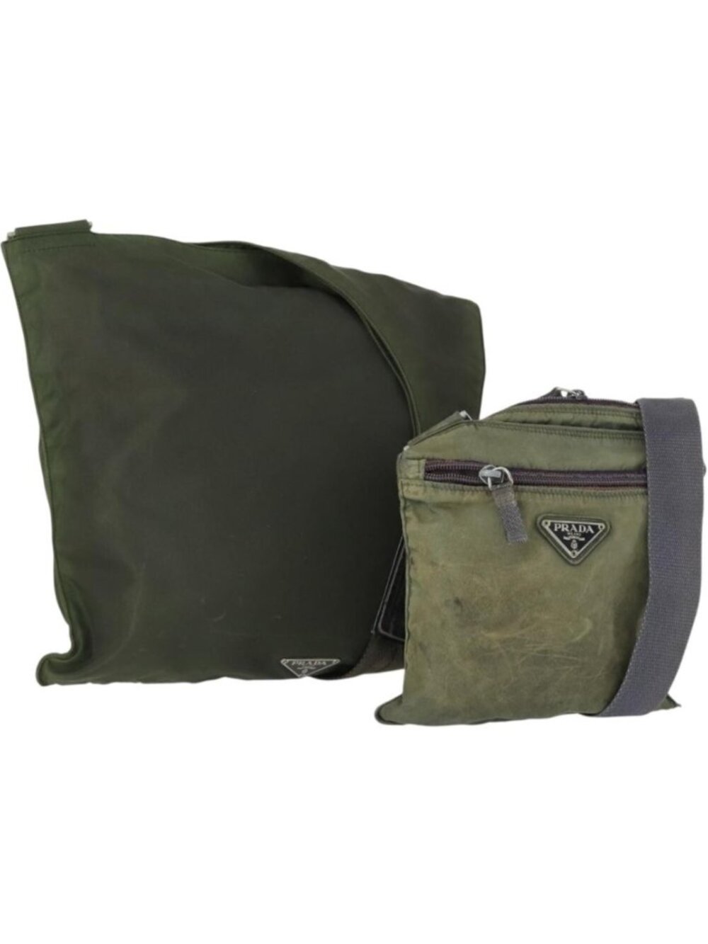 PRADA Shoulder Bag Nylon 2 Set Khaki